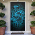 Aotearoa Maori Hei Tiki Door Cover Kikorangi Kowhaiwhai Puhoro Motif