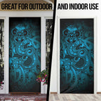 Aotearoa Maori Hei Tiki Door Cover Kikorangi Kowhaiwhai Puhoro Motif
