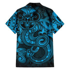 Aotearoa Maori Hei Tiki Family Matching Mermaid Dress and Hawaiian Shirt Kikorangi Kowhaiwhai Puhoro Motif