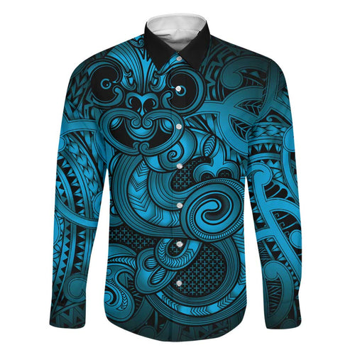 Aotearoa Maori Hei Tiki Family Matching Summer Maxi Dress and Hawaiian Shirt Kikorangi Kowhaiwhai Puhoro Motif