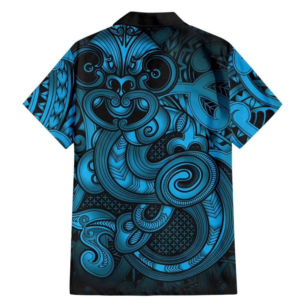 Aotearoa Maori Hei Tiki Family Matching Tank Maxi Dress and Hawaiian Shirt Kikorangi Kowhaiwhai Puhoro Motif