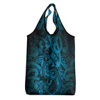 Aotearoa Maori Hei Tiki Grocery Bag Kikorangi Kowhaiwhai Puhoro Motif