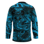 Aotearoa Maori Hei Tiki Hockey Jersey Kikorangi Kowhaiwhai Puhoro Motif
