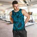 Aotearoa Maori Hei Tiki Men Tank Top Kikorangi Kowhaiwhai Puhoro Motif