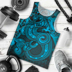 Aotearoa Maori Hei Tiki Men Tank Top Kikorangi Kowhaiwhai Puhoro Motif