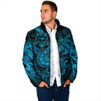 Aotearoa Maori Hei Tiki Padded Jacket Kikorangi Kowhaiwhai Puhoro Motif