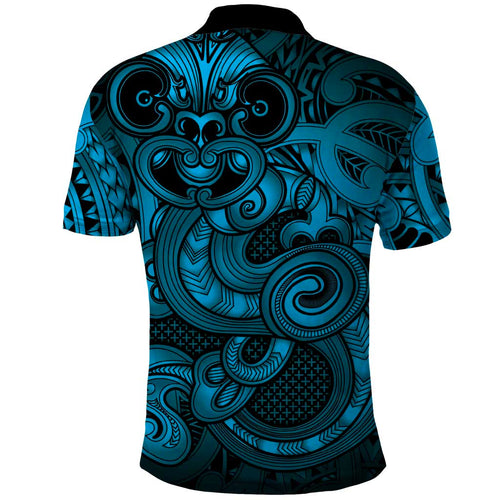 Aotearoa Maori Hei Tiki Polo Shirt Kikorangi Kowhaiwhai Puhoro Motif