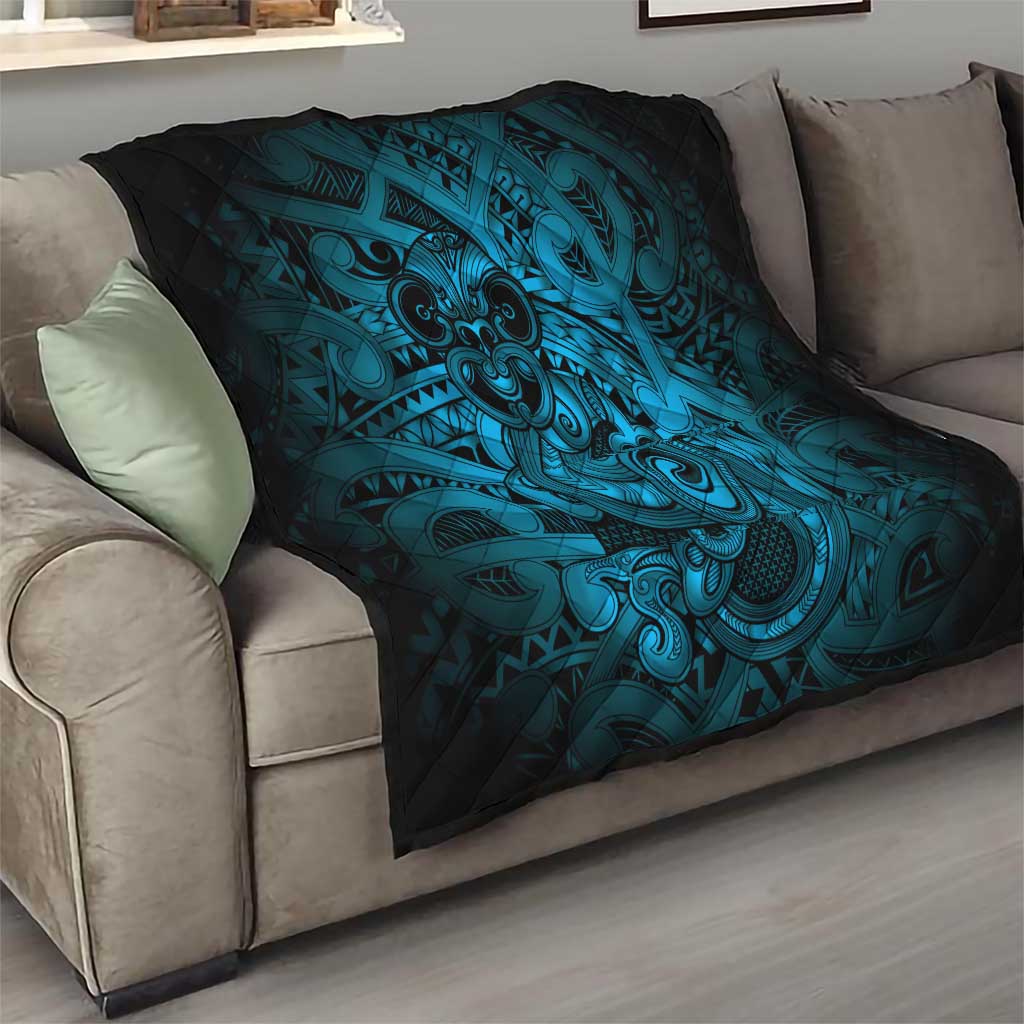Aotearoa Maori Hei Tiki Quilt Kikorangi Kowhaiwhai Puhoro Motif