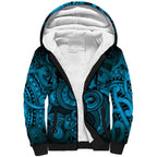 Aotearoa Maori Hei Tiki Sherpa Hoodie Kikorangi Kowhaiwhai Puhoro Motif
