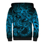 Aotearoa Maori Hei Tiki Sherpa Hoodie Kikorangi Kowhaiwhai Puhoro Motif
