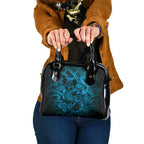 Aotearoa Maori Hei Tiki Shoulder Handbag Kikorangi Kowhaiwhai Puhoro Motif