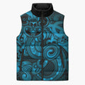 Aotearoa Maori Hei Tiki Sleeveless Puffer Jacket Kikorangi Kowhaiwhai Puhoro Motif