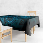 Aotearoa Maori Hei Tiki Tablecloth Kikorangi Kowhaiwhai Puhoro Motif