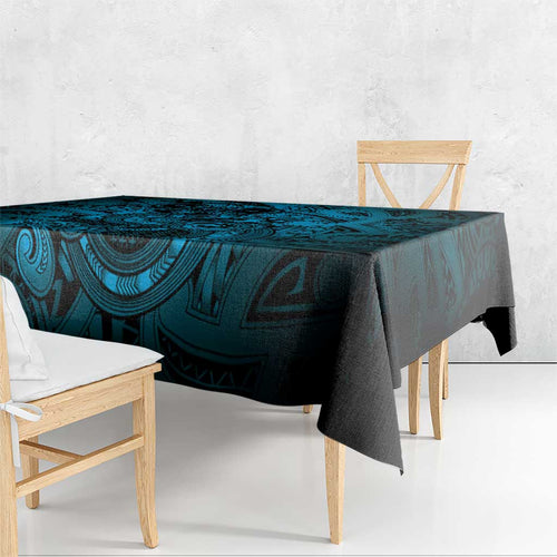 Aotearoa Maori Hei Tiki Tablecloth Kikorangi Kowhaiwhai Puhoro Motif