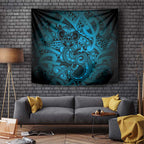 Aotearoa Maori Hei Tiki Tapestry Kikorangi Kowhaiwhai Puhoro Motif