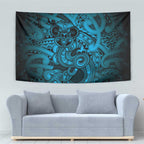Aotearoa Maori Hei Tiki Tapestry Kikorangi Kowhaiwhai Puhoro Motif