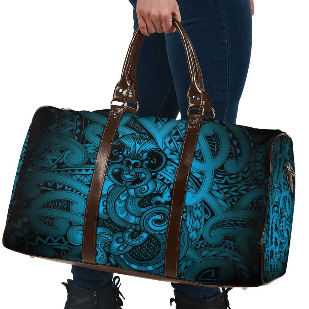 Aotearoa Maori Hei Tiki Travel Bag Kikorangi Kowhaiwhai Puhoro Motif
