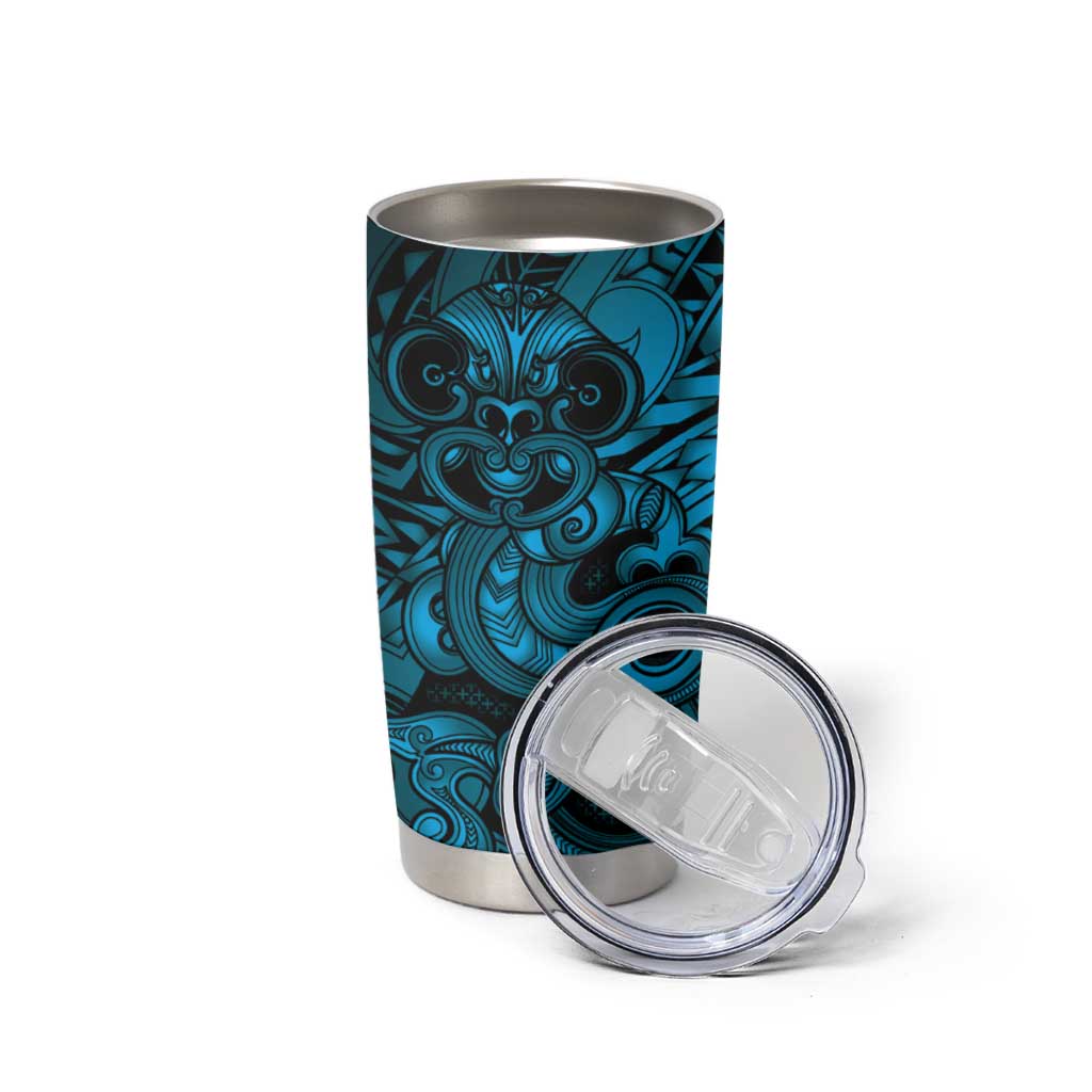 Aotearoa Maori Hei Tiki Tumbler Cup Kikorangi Kowhaiwhai Puhoro Motif