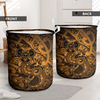 Aotearoa Maori Hei Tiki Laundry Basket Koura Kowhaiwhai Puhoro Motif