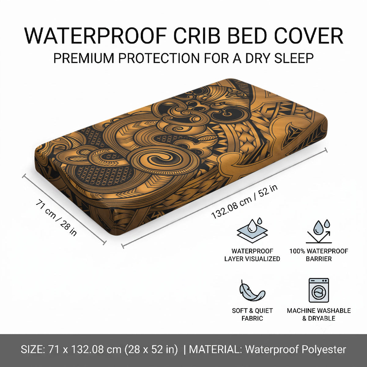Aotearoa Maori Hei Tiki Baby Bed Cover Koura Kowhaiwhai Puhoro Motif