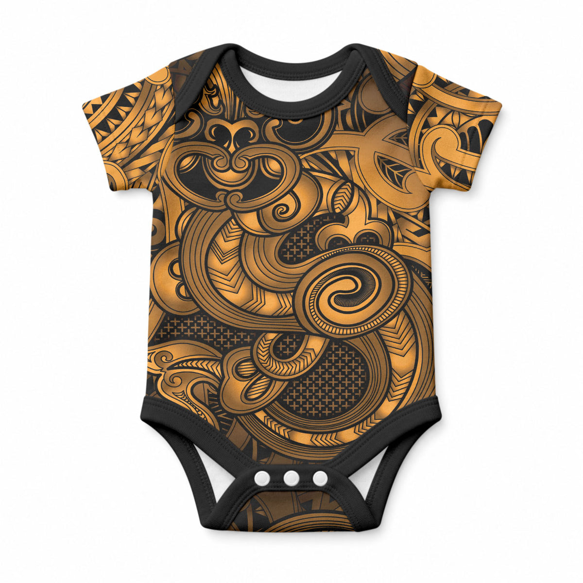 Aotearoa Maori Hei Tiki Baby Onesie Koura Kowhaiwhai Puhoro Motif