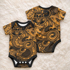 Aotearoa Maori Hei Tiki Baby Onesie Koura Kowhaiwhai Puhoro Motif