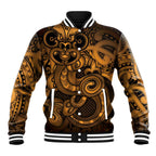 Aotearoa Maori Hei Tiki Baseball Jacket Koura Kowhaiwhai Puhoro Motif
