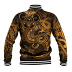 Aotearoa Maori Hei Tiki Baseball Jacket Koura Kowhaiwhai Puhoro Motif