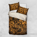 Aotearoa Maori Hei Tiki Bedding Set Koura Kowhaiwhai Puhoro Motif