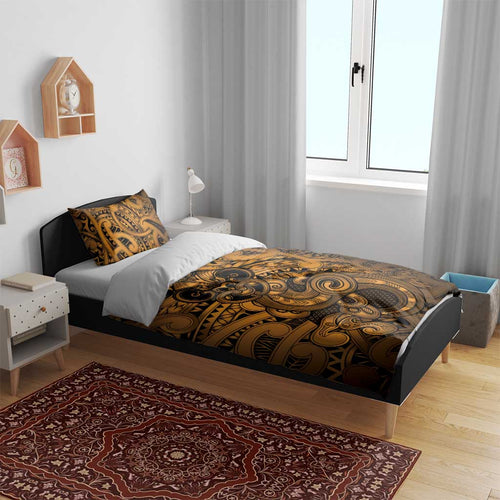 Aotearoa Maori Hei Tiki Bedding Set Koura Kowhaiwhai Puhoro Motif