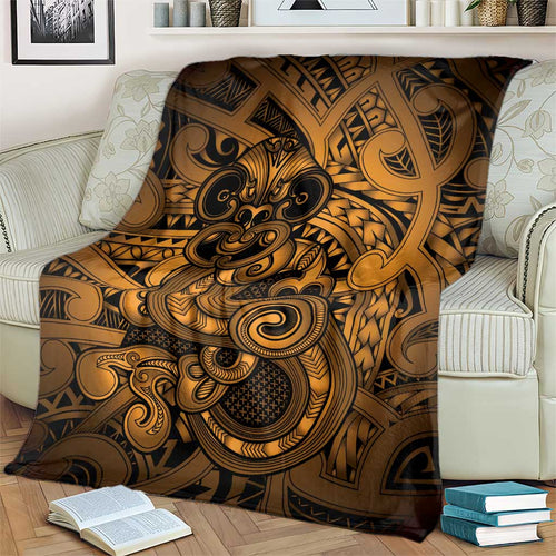 Aotearoa Maori Hei Tiki Blanket Koura Kowhaiwhai Puhoro Motif