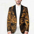 Aotearoa Maori Hei Tiki Blazer Koura Kowhaiwhai Puhoro Motif