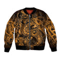 Aotearoa Maori Hei Tiki Bomber Jacket Koura Kowhaiwhai Puhoro Motif