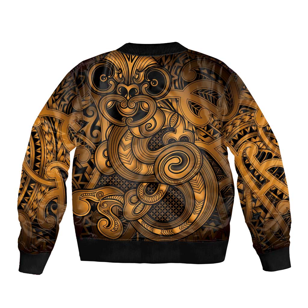 Aotearoa Maori Hei Tiki Bomber Jacket Koura Kowhaiwhai Puhoro Motif