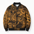 Aotearoa Maori Hei Tiki Bomber Puffer Jacket Koura Kowhaiwhai Puhoro Motif