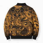 Aotearoa Maori Hei Tiki Bomber Puffer Jacket Koura Kowhaiwhai Puhoro Motif