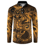 Aotearoa Maori Hei Tiki Button Sweatshirt Koura Kowhaiwhai Puhoro Motif