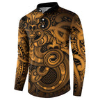 Aotearoa Maori Hei Tiki Button Sweatshirt Koura Kowhaiwhai Puhoro Motif