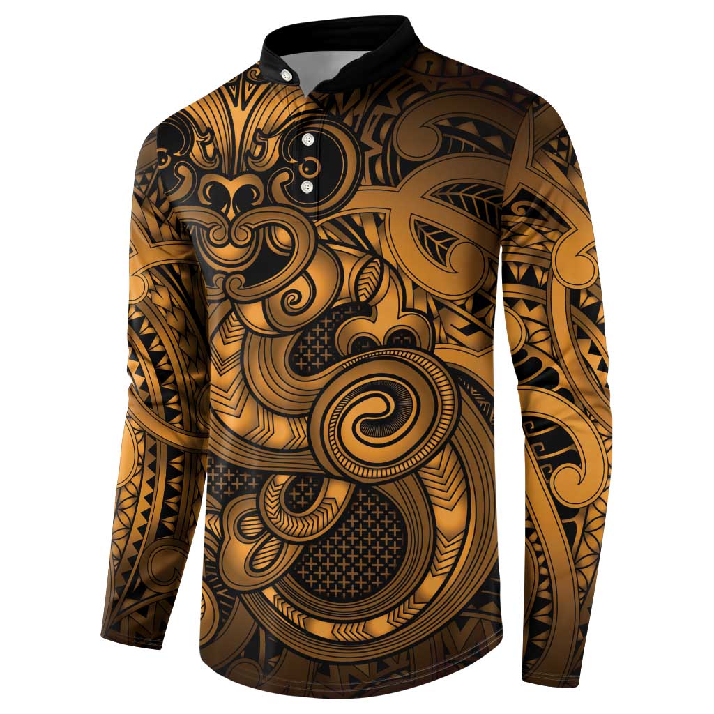 Aotearoa Maori Hei Tiki Button Sweatshirt Koura Kowhaiwhai Puhoro Motif