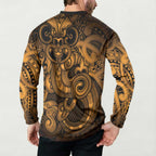 Aotearoa Maori Hei Tiki Button Sweatshirt Koura Kowhaiwhai Puhoro Motif