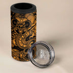 Aotearoa Maori Hei Tiki 4 in 1 Can Cooler Tumbler Koura Kowhaiwhai Puhoro Motif