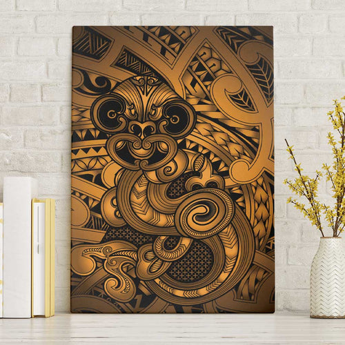 Aotearoa Maori Hei Tiki Canvas Wall Art Koura Kowhaiwhai Puhoro Motif