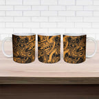 Aotearoa Maori Hei Tiki Ceramic Mug Koura Kowhaiwhai Puhoro Motif