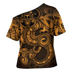 Aotearoa Maori Hei Tiki Cross Shoulder Shirt Koura Kowhaiwhai Puhoro Motif