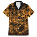 Aotearoa Maori Hei Tiki Family Matching Off The Shoulder Long Sleeve Dress and Hawaiian Shirt Koura Kowhaiwhai Puhoro Motif
