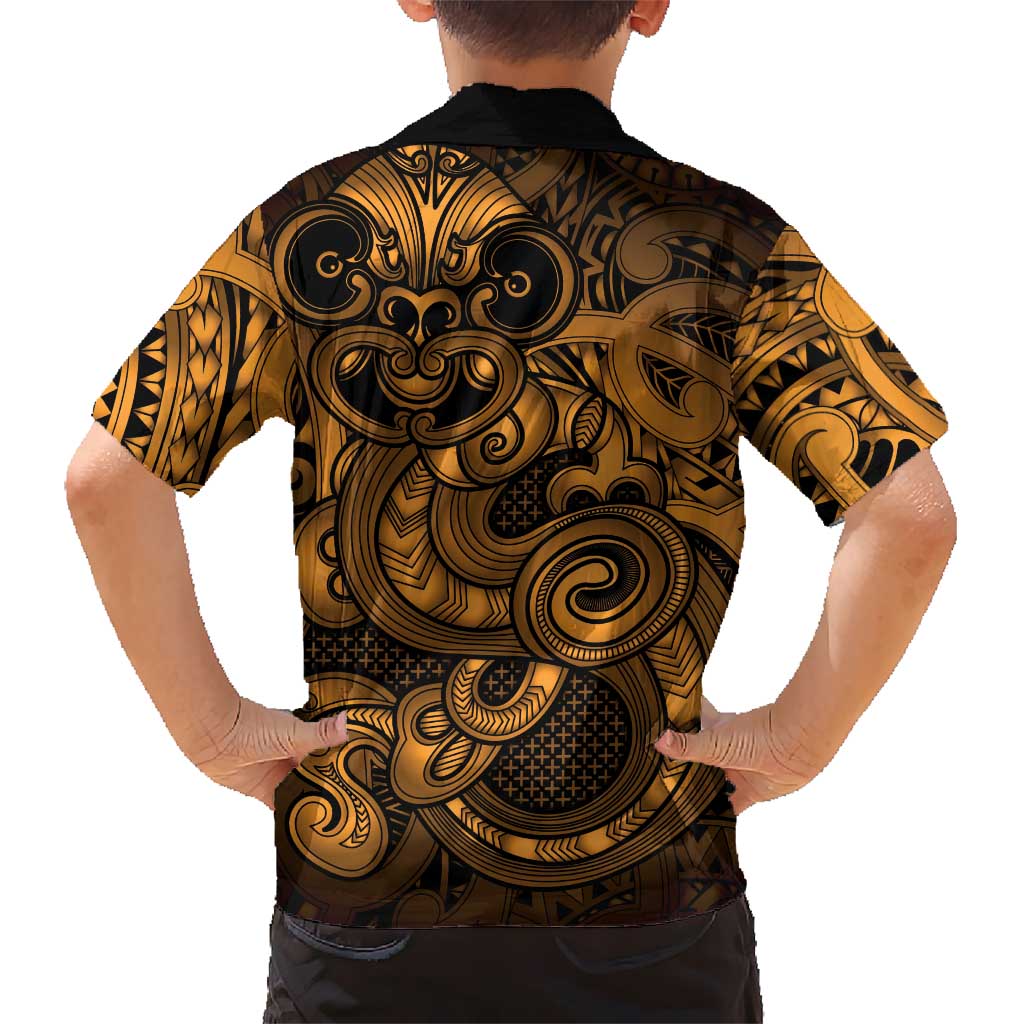Aotearoa Maori Hei Tiki Family Matching Off Shoulder Short Dress and Hawaiian Shirt Koura Kowhaiwhai Puhoro Motif