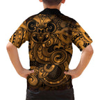Aotearoa Maori Hei Tiki Family Matching Summer Maxi Dress and Hawaiian Shirt Koura Kowhaiwhai Puhoro Motif