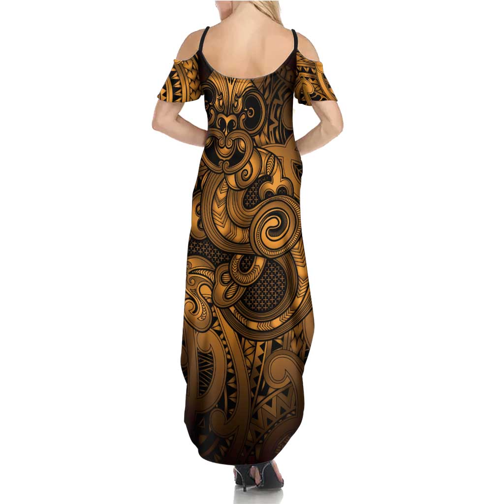 Aotearoa Maori Hei Tiki Family Matching Summer Maxi Dress and Hawaiian Shirt Koura Kowhaiwhai Puhoro Motif