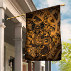 Aotearoa Maori Hei Tiki Garden Flag Koura Kowhaiwhai Puhoro Motif