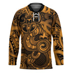 Aotearoa Maori Hei Tiki Hockey Jersey Koura Kowhaiwhai Puhoro Motif